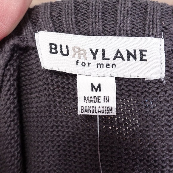 NWT BURRYLANE FOR MEN GREY CREW NECK COTTON SWEATER MENS SIZE M MEDIUM NEW! - Picture 5 of 7